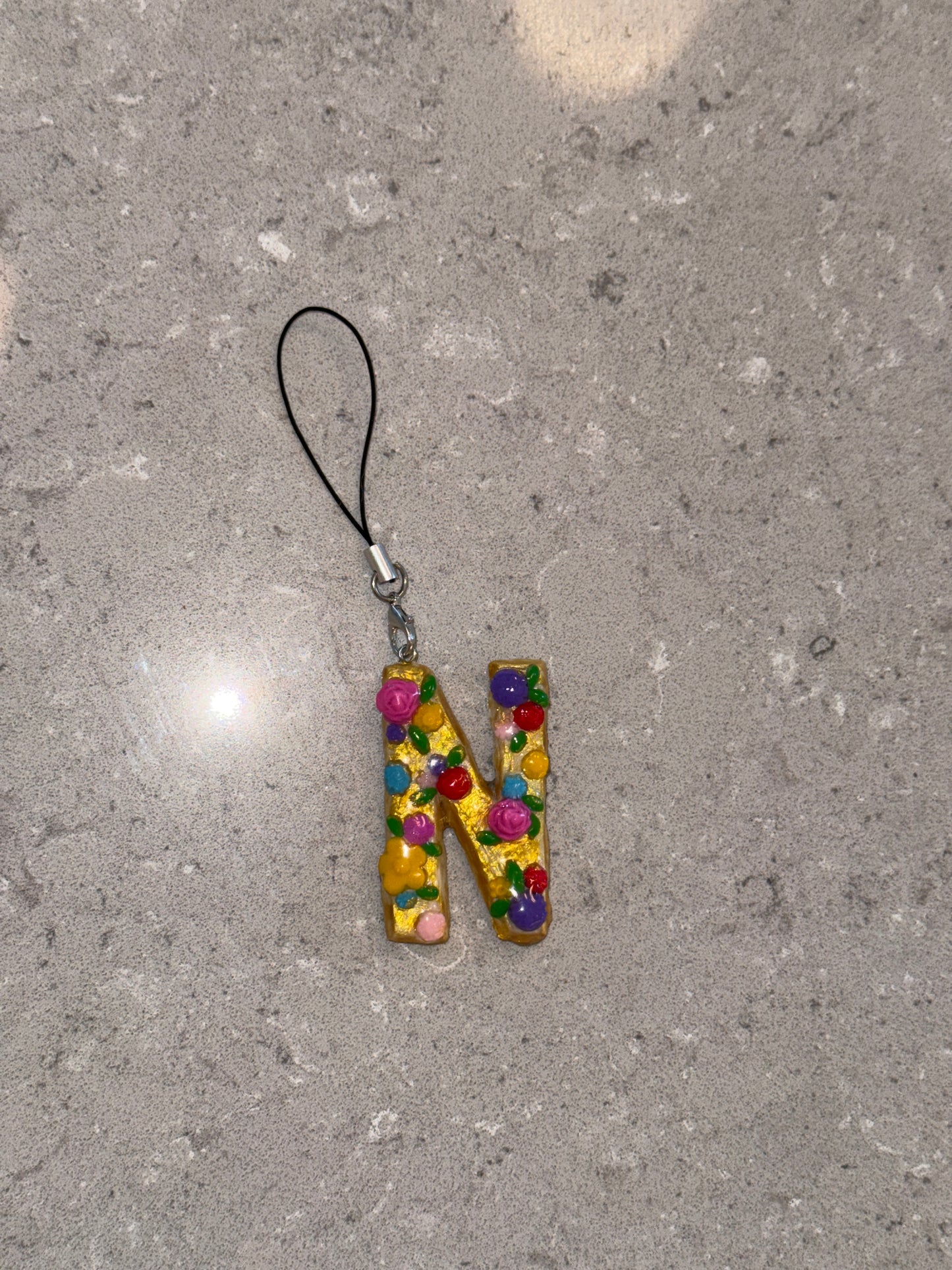 Floral Initial Charm