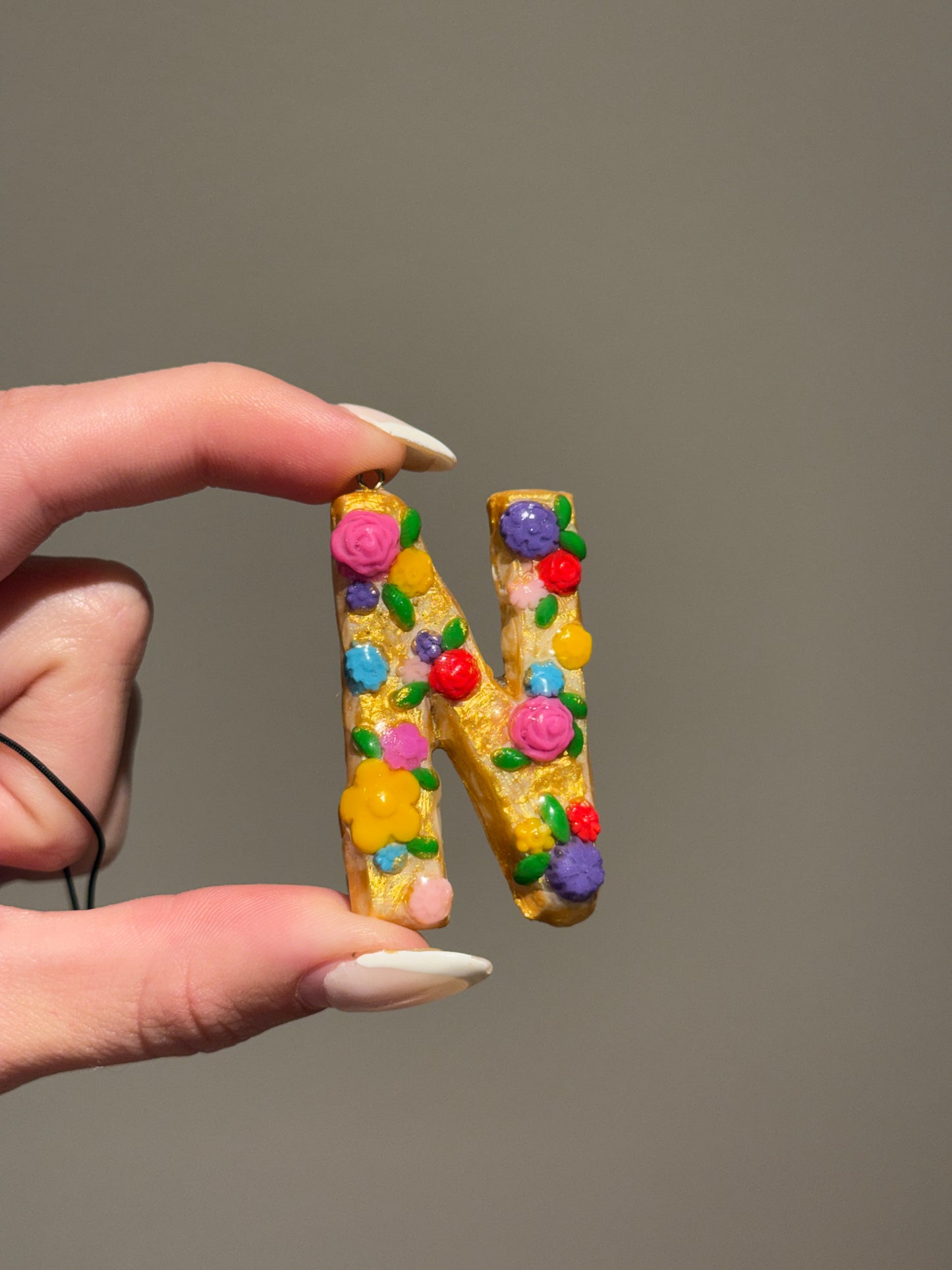 Floral Initial Charm