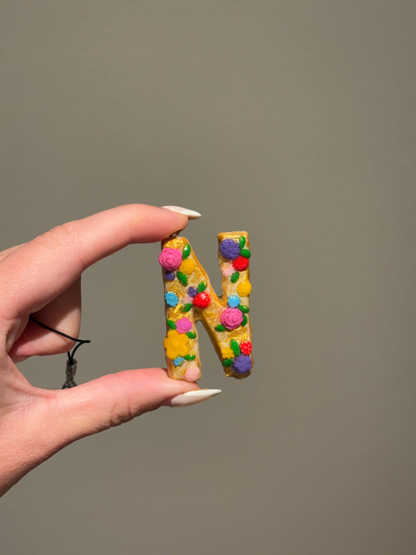 Floral Initial Charm