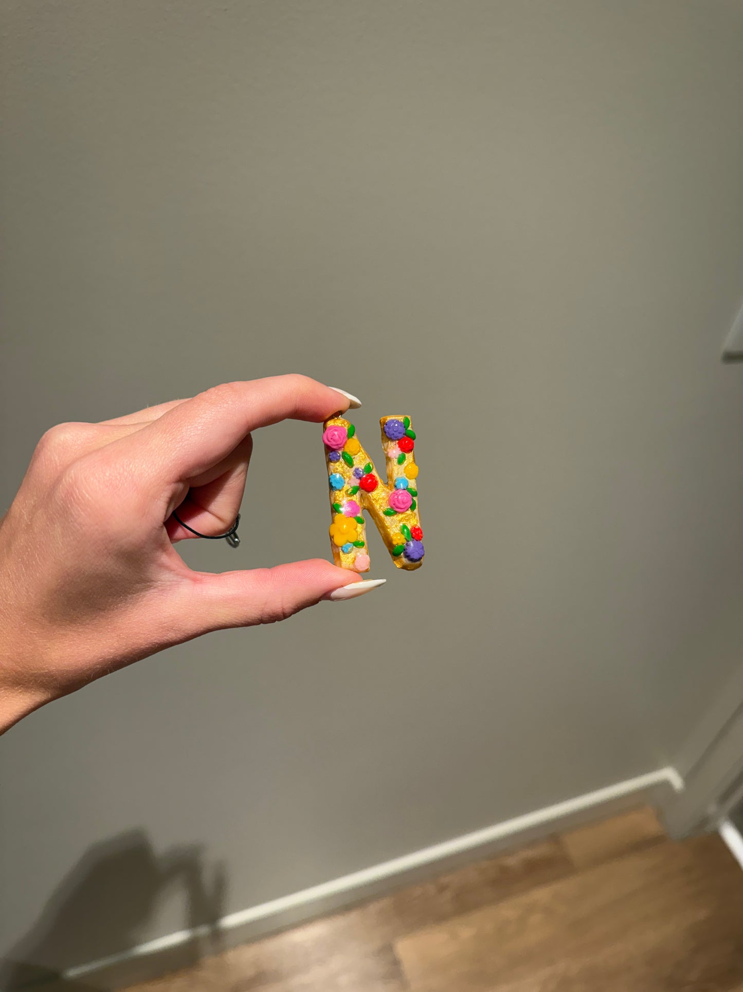 Floral Initial Charm