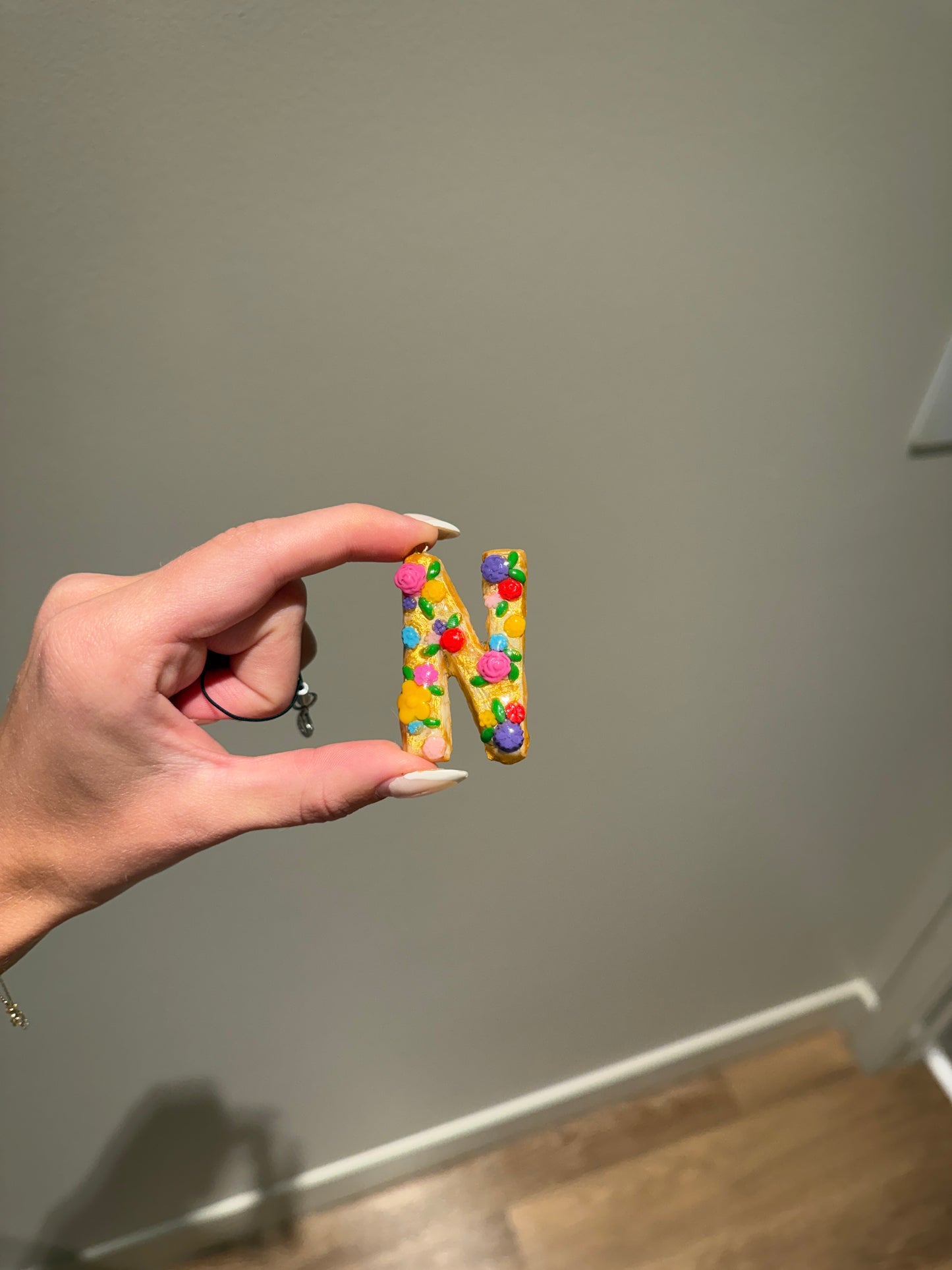 Floral Initial Charm